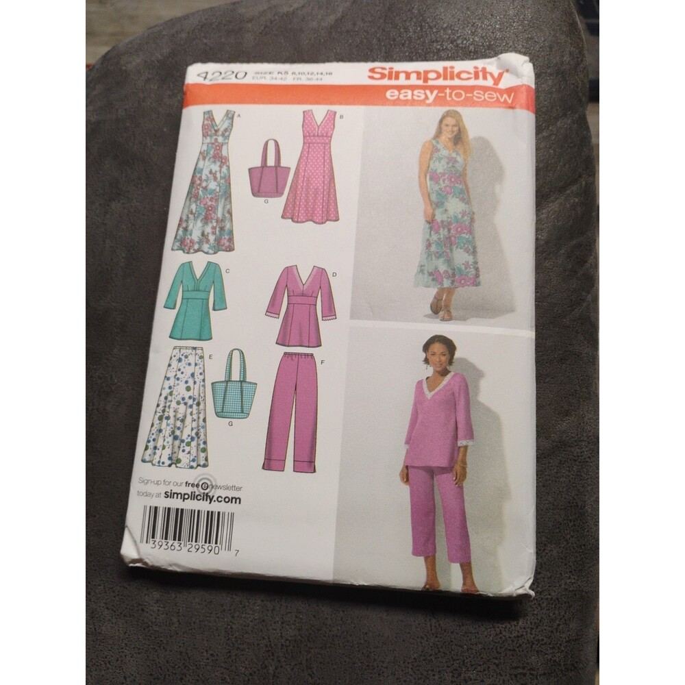 Simplicity Sewing Pattern 2006 Womens Skirt Pants Dress Tunic Bag Size 5K